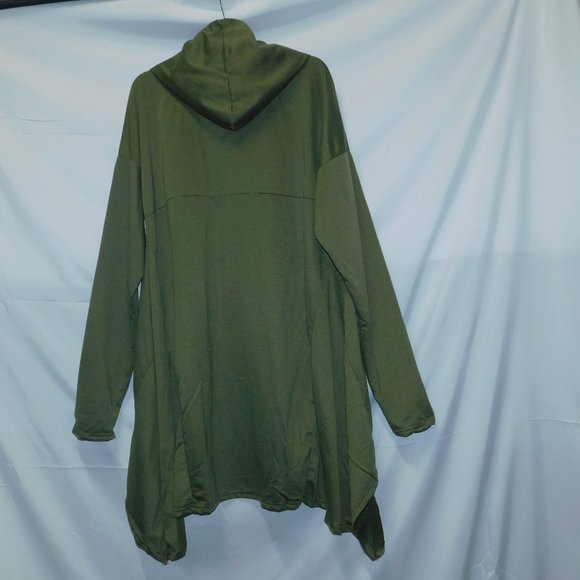 NWOT You Boya Olive green Funnel Neck Faith Tunic - Picture 3 of 4